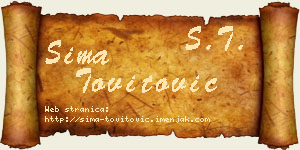 Sima Tovitović vizit kartica